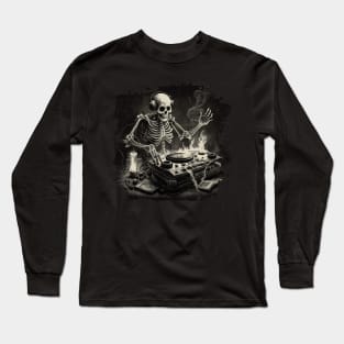 DJ Skeleton Death Music Long Sleeve T-Shirt